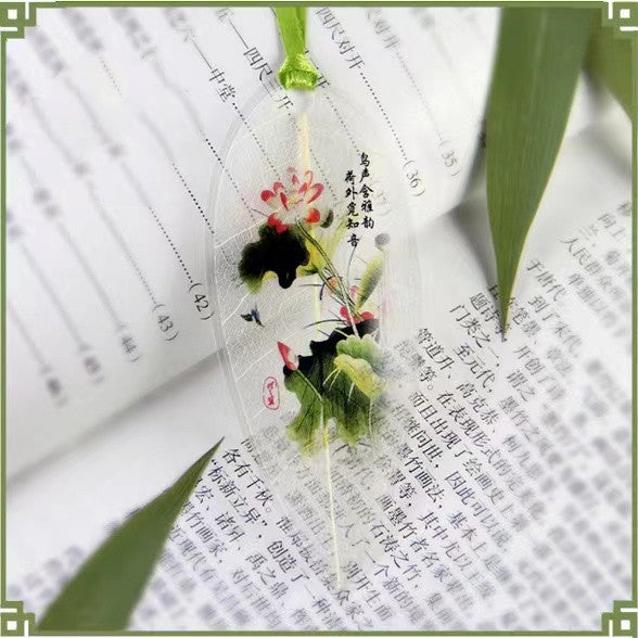 Openwork leaf lotus vein bookmark