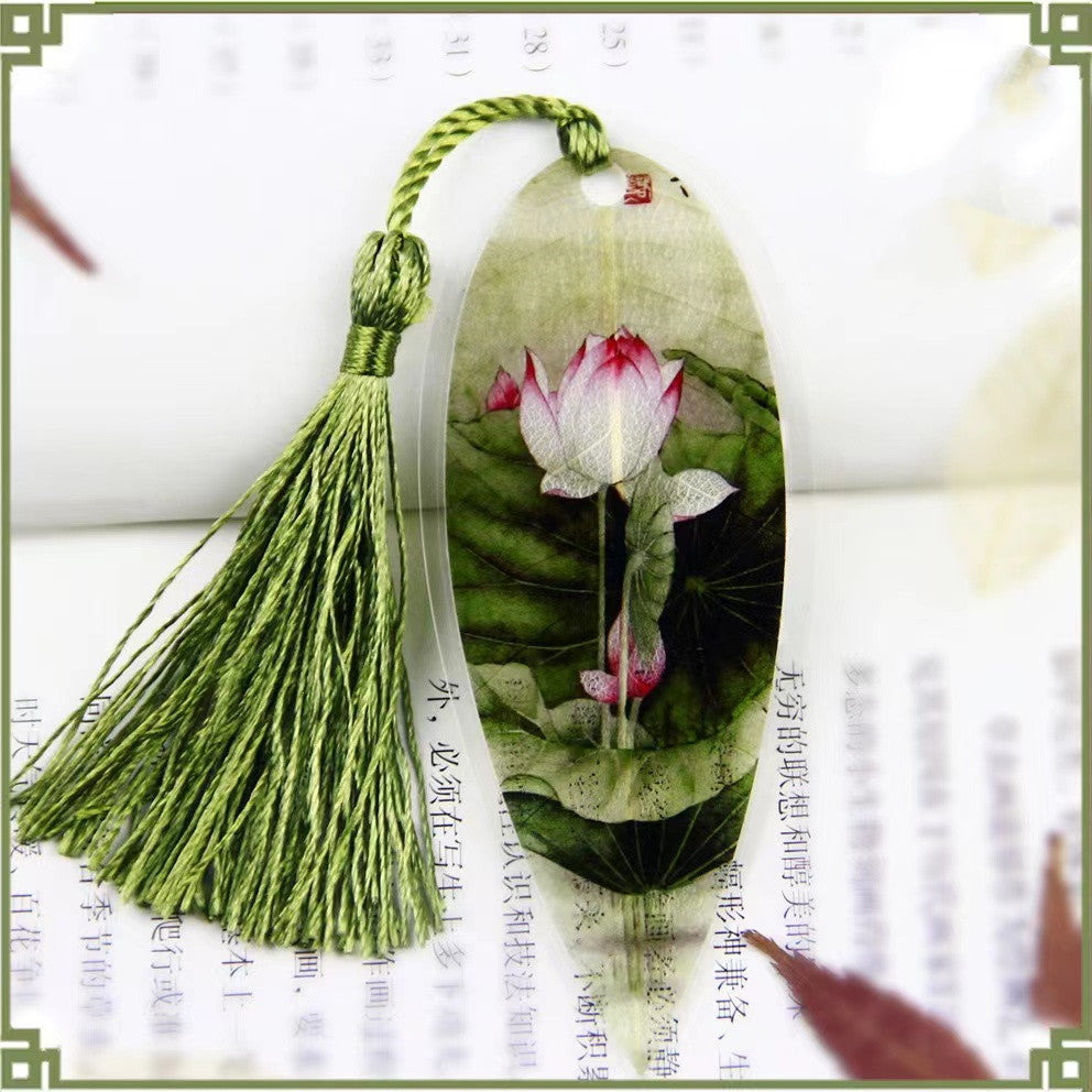 Openwork leaf lotus vein bookmark