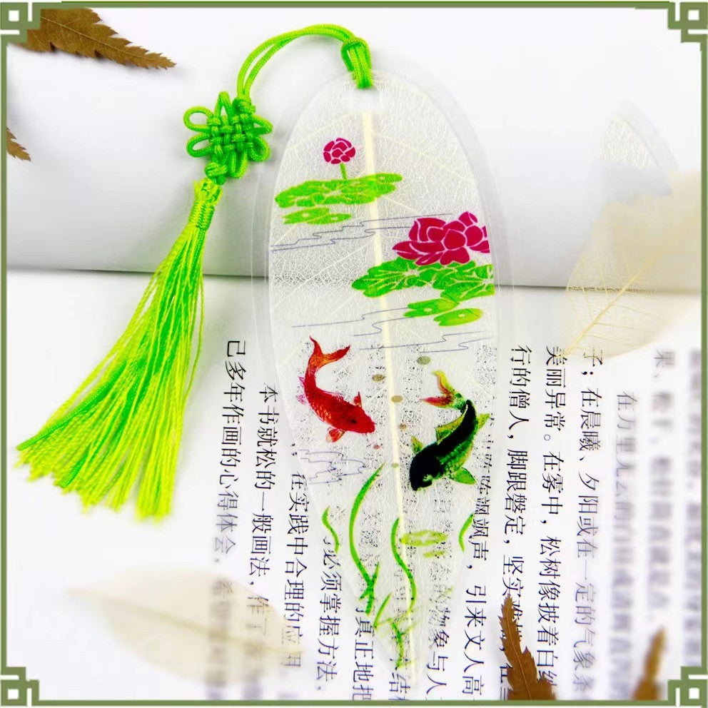 Openwork leaf lotus vein bookmark