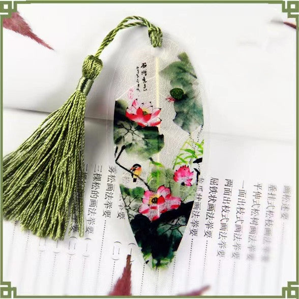 Openwork leaf lotus vein bookmark