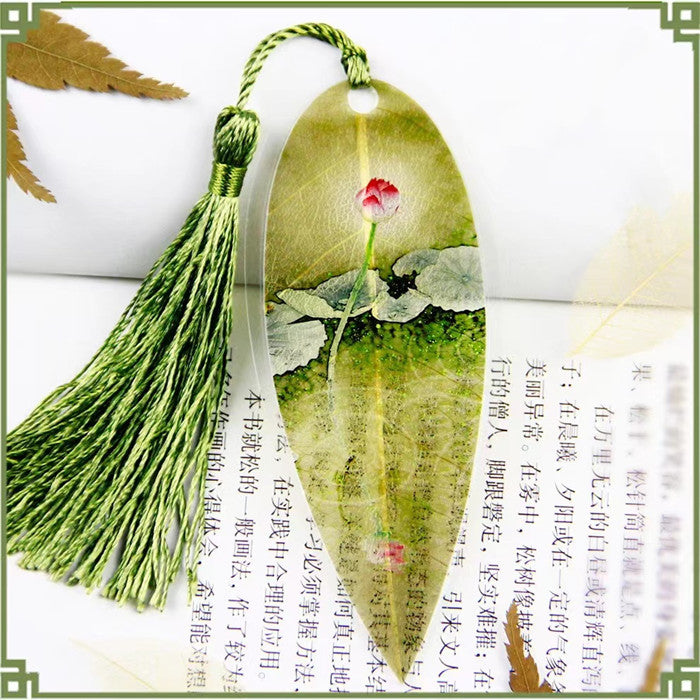 Openwork leaf lotus vein bookmark