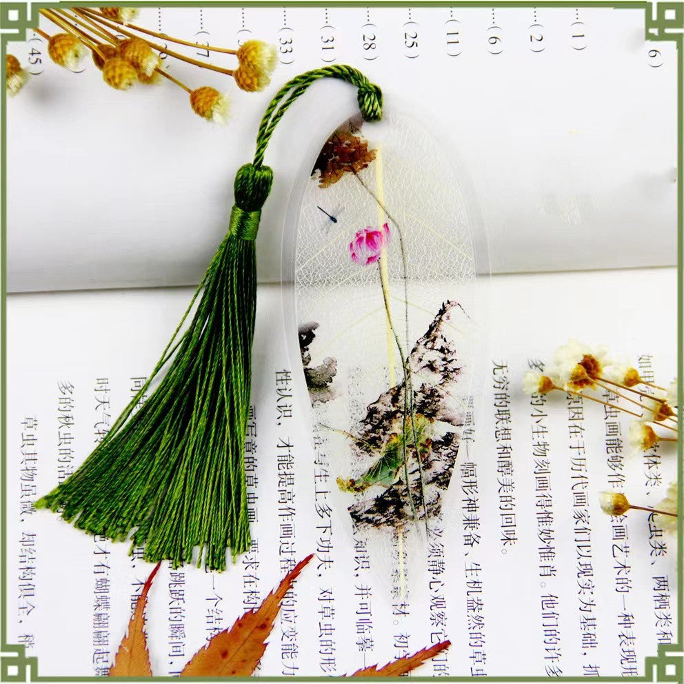 Openwork leaf lotus vein bookmark