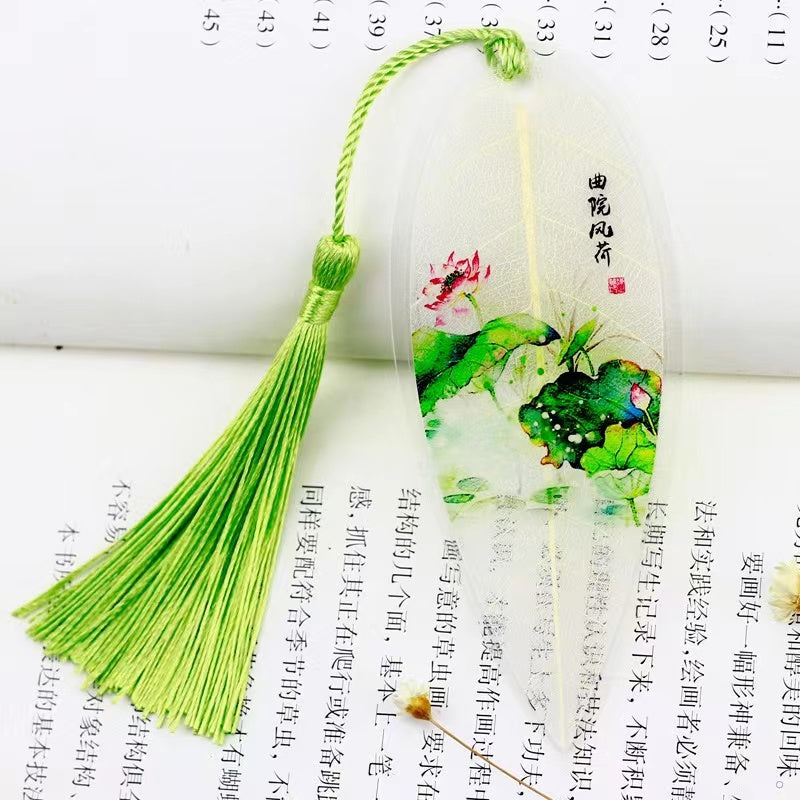 Openwork leaf lotus vein bookmark