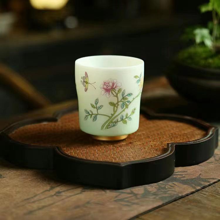 New Ceramic Sheepskin Lime Green Tea Cup