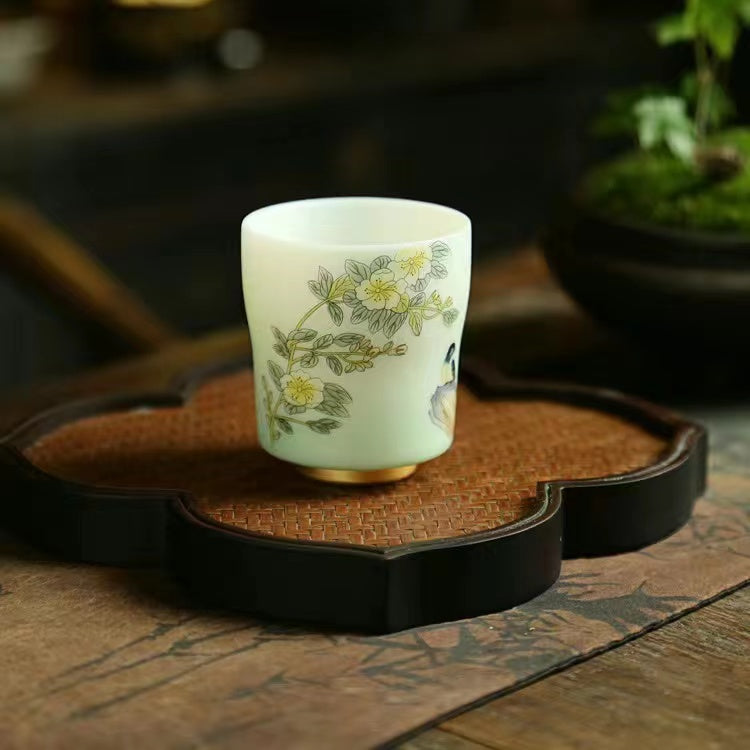 New Ceramic Sheepskin Lime Green Tea Cup