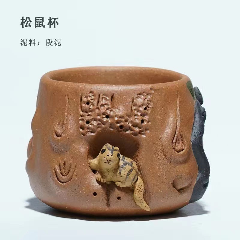 Yixing Purple Sand Pure Handmade Squirrel Tea Cup