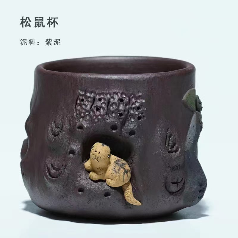 Yixing Purple Sand Pure Handmade Squirrel Tea Cup