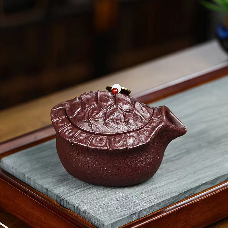 Yixing original handcrafted zisha richly decorated bowl Gaiwan