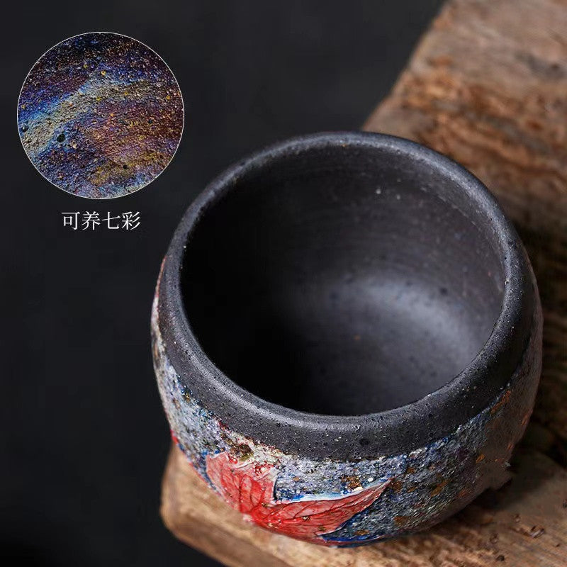 Master Collection---Taiwan old rock clay wood fired vintage rock mine coarse pottery Tea cup(M512)