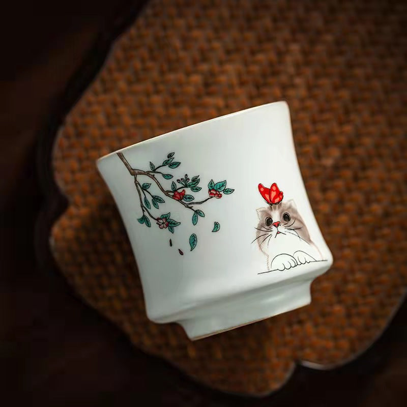 BEMY Cat handmade Tea cup set