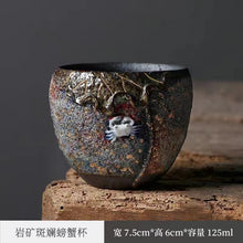 Load image into Gallery viewer, Master Collection---Taiwan old rock clay wood fired vintage Rock Flower Tea cup(M513)
