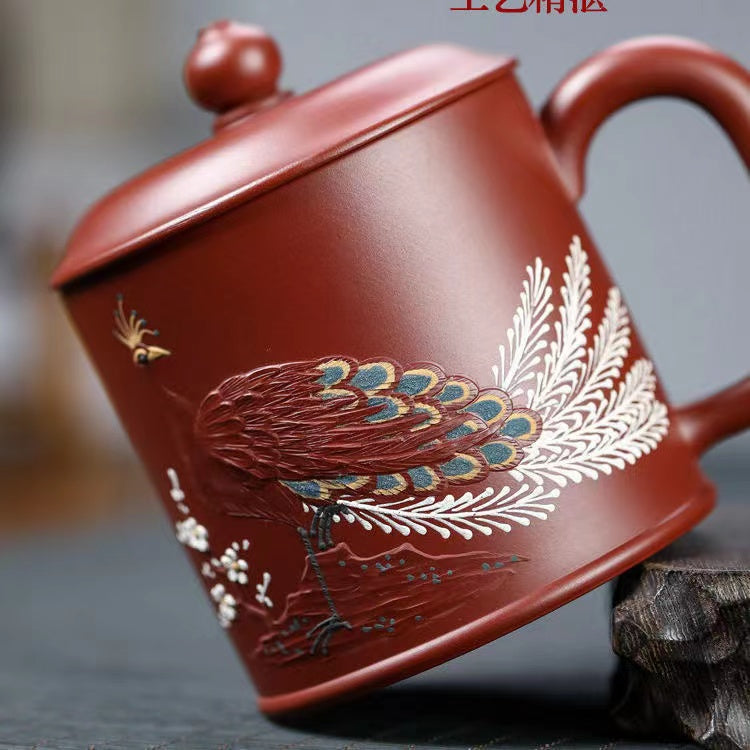 Yixing Purple Sand Pure Handmade Peacock Tea Cup