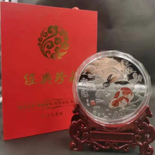 Load image into Gallery viewer, 1000g silver plated zodiac medallion jade rabbit one kilo commemorative medallion gift
