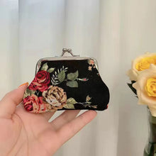 Load image into Gallery viewer, BEMY Dompet Koin Kanvas Mini Vintage Dicetak Dompet Mawar
