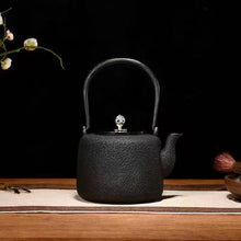 Load image into Gallery viewer, Purely handmade embossed old iron kettle
