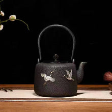 Load image into Gallery viewer, Purely handmade embossed old iron kettle
