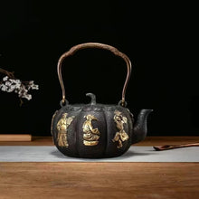 Load image into Gallery viewer, Purely handmade embossed old iron kettle
