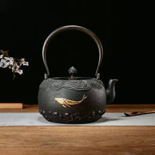 Load image into Gallery viewer, Purely handmade embossed old iron kettle
