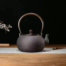 Load image into Gallery viewer, Purely handmade embossed old iron kettle
