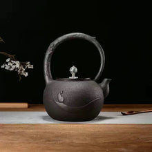 Load image into Gallery viewer, Purely handmade embossed old iron kettle
