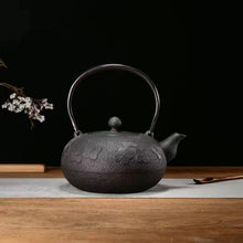 Load image into Gallery viewer, Purely handmade embossed old iron kettle
