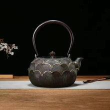 Load image into Gallery viewer, Purely handmade embossed old iron kettle
