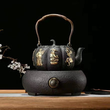 Load image into Gallery viewer, Purely handmade embossed old iron kettle
