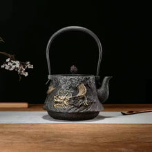 Load image into Gallery viewer, Purely handmade embossed old iron kettle
