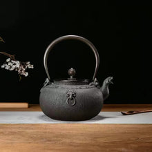 Load image into Gallery viewer, Purely handmade embossed old iron kettle
