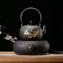 Load image into Gallery viewer, Purely handmade embossed old iron kettle
