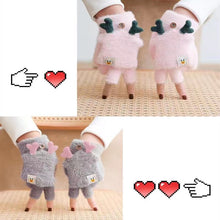 Load image into Gallery viewer, Warm and cold gloves Cute fingerless flap half finger gloves
