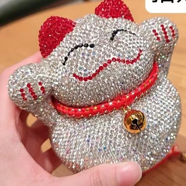 Rhinestone Fortune Cat Money Bank