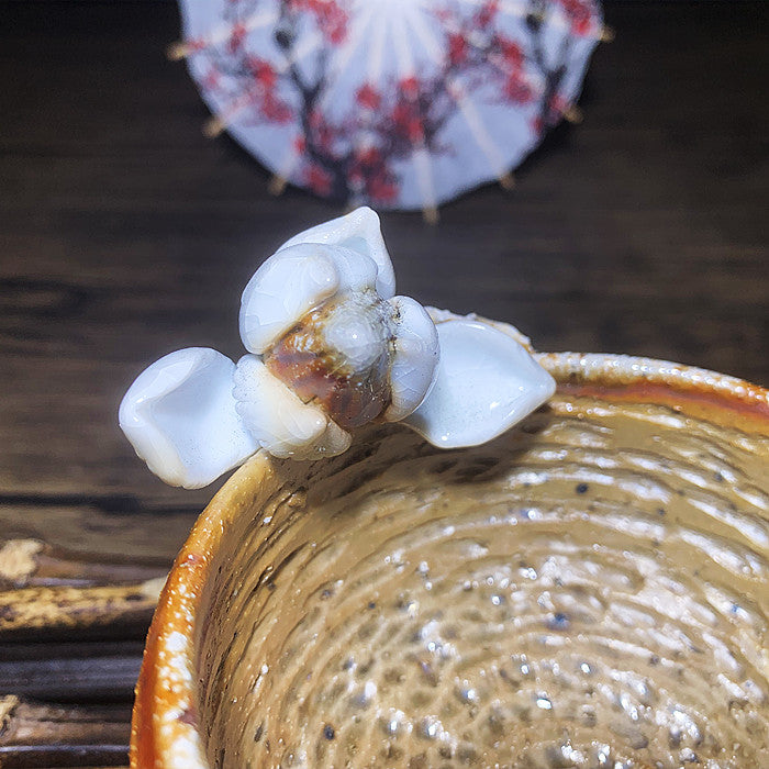 Hand-kneaded wood-fired floral Teacup