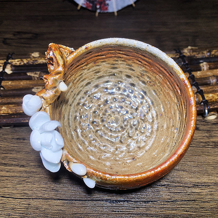 Hand-kneaded wood-fired floral Teacup