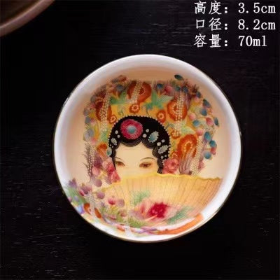 Chinese Ceramic Enameled Kung Fu Tea Cup