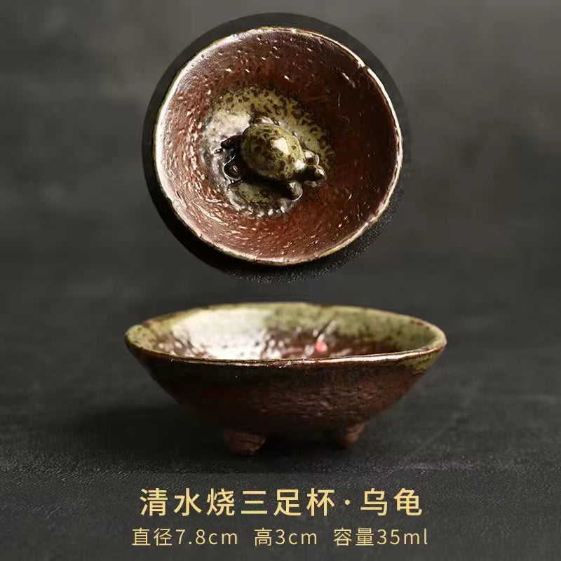 Qing Shui Chai-fired vintage hand-kneaded teacup