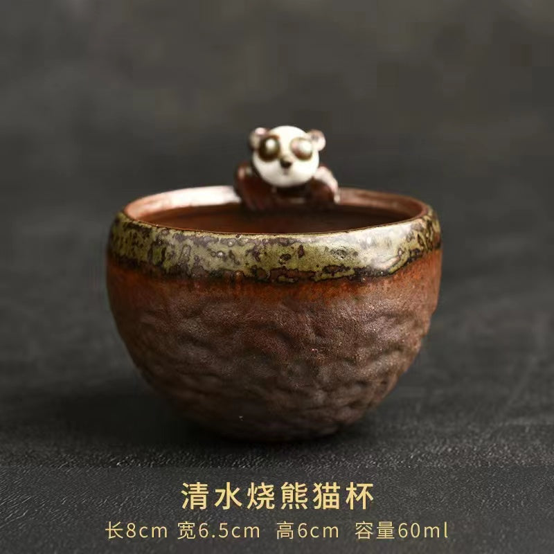 Qing Shui Chai-fired vintage hand-kneaded teacup