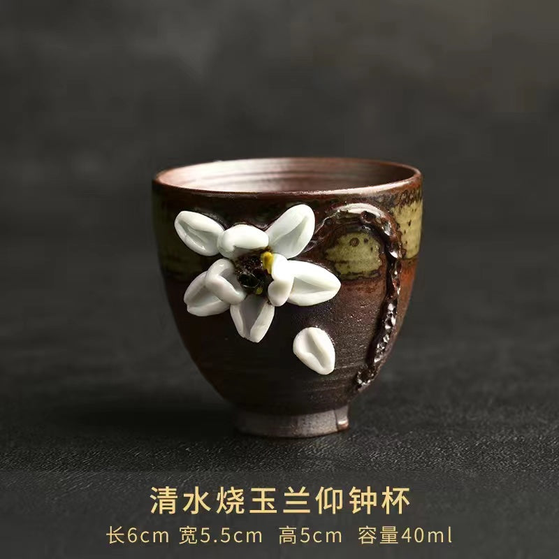 Qing Shui Chai-fired vintage hand-kneaded teacup