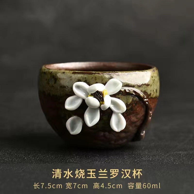 Qing Shui Chai-fired vintage hand-kneaded teacup