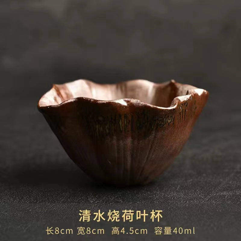 Qing Shui Chai-fired vintage hand-kneaded teacup