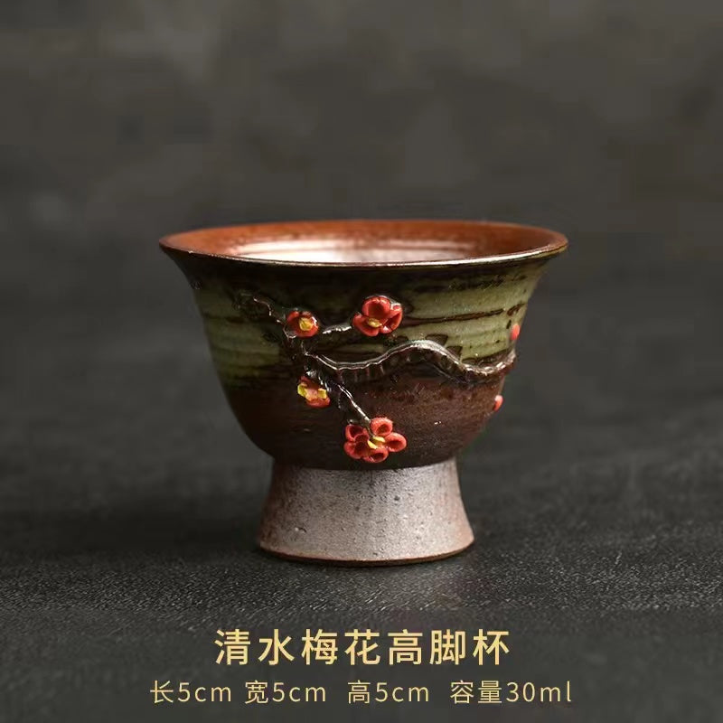 Qing Shui Chai-fired vintage hand-kneaded teacup