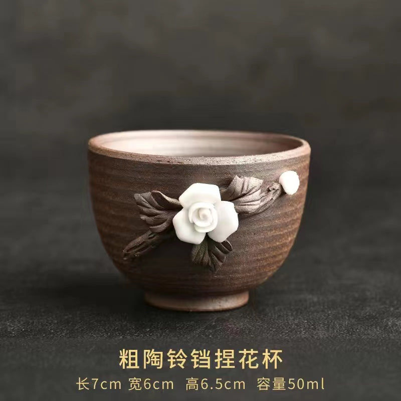 Qing Shui Chai-fired vintage hand-kneaded teacup