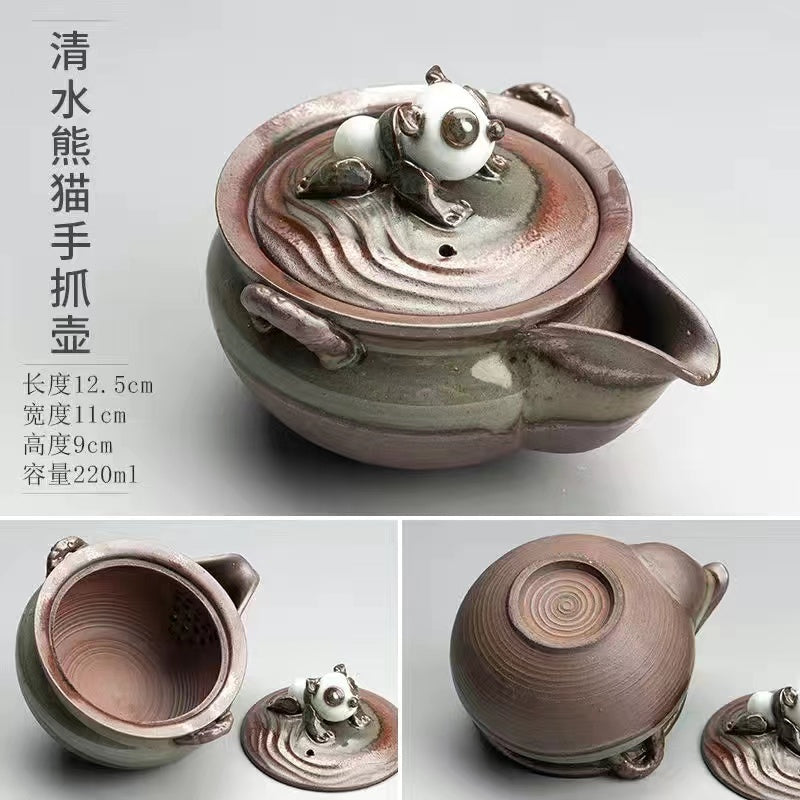 Panda shino-yaki Teapot