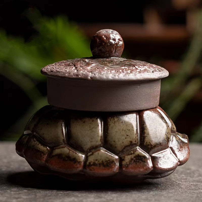 Qing Shui wood-fired turtle shell teapot ornament