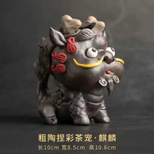 Load image into Gallery viewer, Qing Shui Chai-fired Zhong Kui Tea Pet Qilin Ornament
