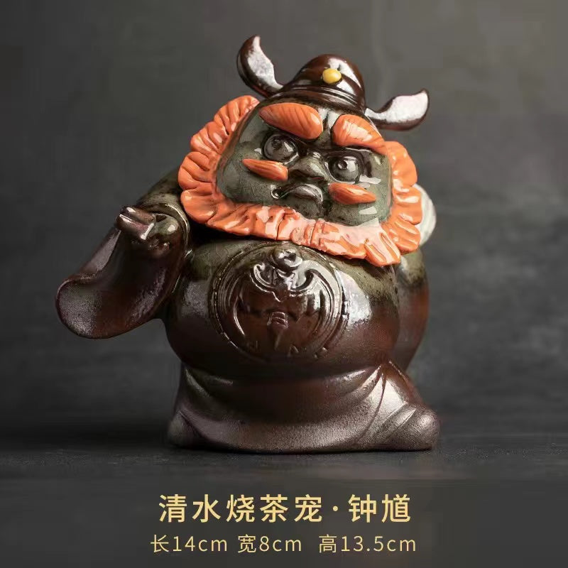 Qing Shui Chai-fired Zhong Kui Tea Pet Qilin Ornament