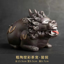 Load image into Gallery viewer, Qing Shui Chai-fired Zhong Kui Tea Pet Qilin Ornament
