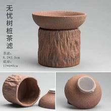 Load image into Gallery viewer, Old rock clay coarse pottery tea funnel tea separator
