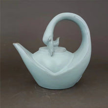 Load image into Gallery viewer, Vintage Song dynasty Ru kiln sculptured porcelain swan pouring jug with green glaze
