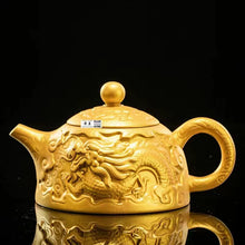 Load image into Gallery viewer, Master Collection------Purple Clay Golden Dragon Flying Gilt Tea Set Handmade Tea Cup(M533)
